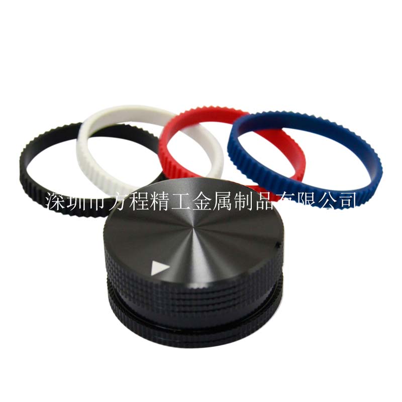 全鋁旋鈕全鋁格子帶槽旋鈕 內(nèi)孔直徑6mm 黑色 多種尺寸